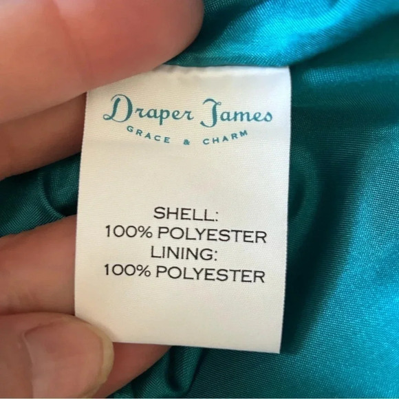 NWT Draper‎ James Cutout Floral A-Line Dress Womens 6 Teal and Navy 100% Poly - Picture 10 of 11